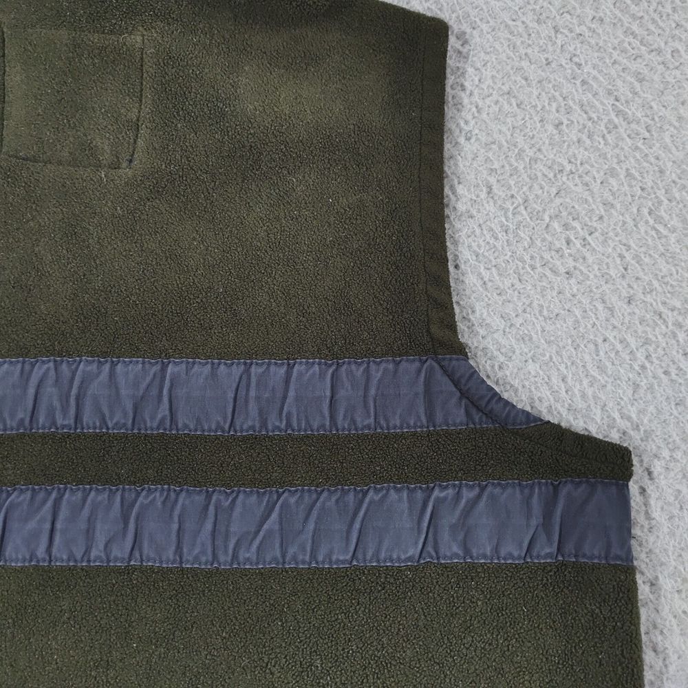 Vtg Abercrombie & Fitch Fleece Vest Mens XL Olive Green Full Zip Spellout - Picture 16 of 16